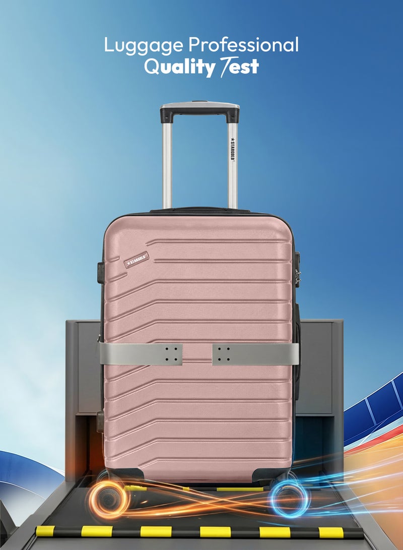 ستارجولد مجموعة حقائب الأمتعة مكونة من 3 قطع حقائب سفر ذات جوانب صلبة ABS مع عجلات دوارة 360 درجة ونظام قابل للقفل حقيبة سفر عالية الجودة - Image 3